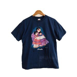 Vintage Large Alaska Distressed Blue T Shirt